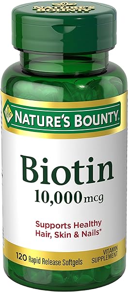 Nature's Bounty Biotin 10000 mcg, Supports Healthy Hair, Skin and Nails, Rapid Release Softgels, 120C t, in Pakistan