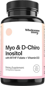 Myo-Inositol & D-Chiro Inositol Capsules with MTHF, Folate, Vitamin D| Support for Ovarian Function, Hormone Balance, & Homocysteine Levels | Fertility Supplements for Women | 40:1 Ratio in Pakistan