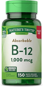 Nature's Truth Vitamin B12 | 1000 mcg | 150 Softgels | Non-GMO & Gluten Free Supplement in Pakistan