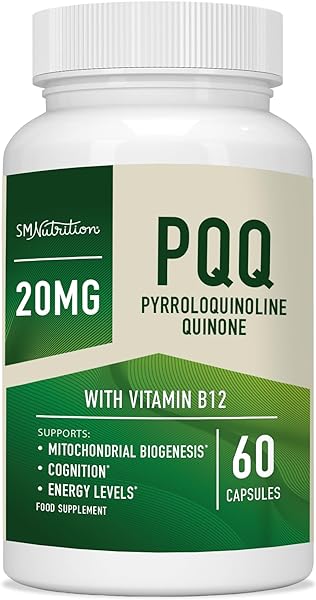 PQQ Supplement 20mg | Mitochondrial Biogenesis & Energy Optimizer With CoQ10 & Vitamin B12 | Supports Brain Health & Mitochondria Production | Ultra PQQ Formula | Vegan, Gluten-Free | 60 Capsules in Pakistan in Pakistan