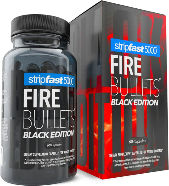 stripfast5000 Fire Bullets Max Strength Black Edition for Women & Men, Keto Friendly, 30 Days Supply