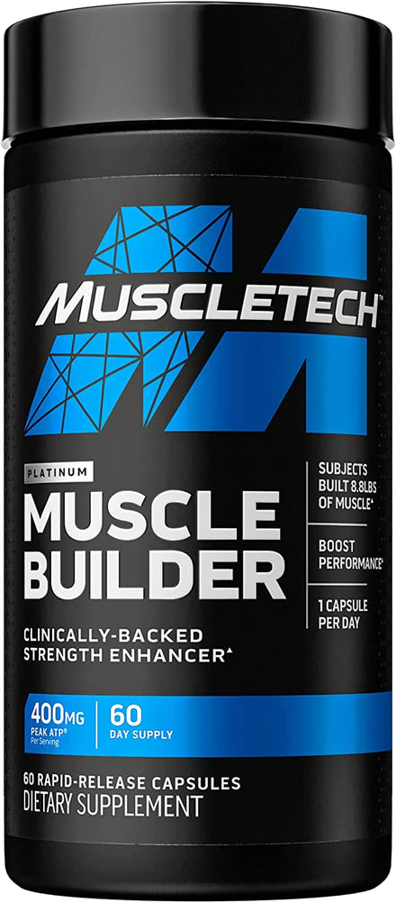 Muscle Builder | MuscleTech Muscle Builder | Muscle Building Supplements for Men & Women | Nitric Oxide Booster | Muscle Gainer Workout Supplement | 400mg of Peak ATP for Enhanced Strength, 30 Pills