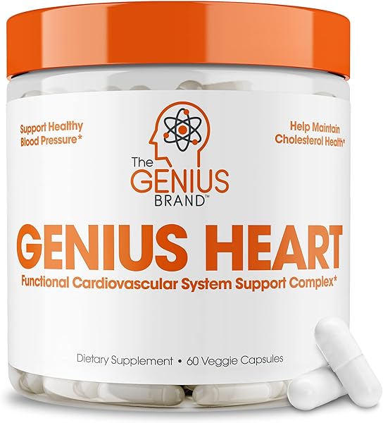 Genius Heart, 60 Veggie Pills - Natural Support Supplement May Help Cholesterol Levels and May Help Improve Healthy Blood Pressure - Grape Seed Extract, Vitamin K2 & CoQ10 in Pakistan in Pakistan