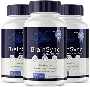 (3 Pack) BrainSync Advanced Formula Capsules - Brain Sync Plus Cognitive Enhancer Capsules for Cognition and Focus Brain Pill Supplement Memory Support Reviews (180 Capsules) in Pakistan