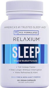 Relaxium Sleep Aid, 30-Day Supply, Dietary Supplement, Better Sleep, Magnesium, Melatonin, Ashwagandha, GABA, Chamomile, Drug-Free, Non-Habit Forming, Package May Vary, Made in USA (60 Vegan Capsules) in Pakistan