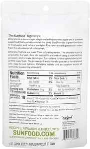 Sunfood Chlorella Tablets | Chlorophyll Rich | 2oz Bag | 228 Tablets | 250 mg Chlorella per Tablet | Green Algae Superfood | Organic & Non GMO | Natural Vegan Protein in Pakistan
