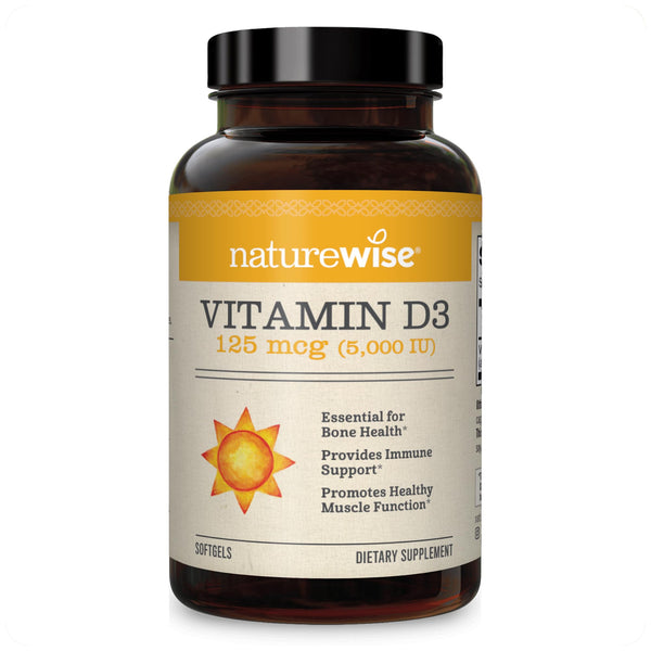 NatureWise Vitamin D3 5000iu (125 mcg) 1 Year Supply for Healthy Muscle Function, and Immune Support, Non-GMO, Gluten Free in Cold-Pressed Olive Oil, Packaging Vary ( Mini Softgel), 360 Count in Pakistan