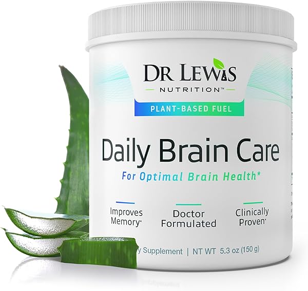 Daily Brain Care, Brain Booster Supplement Powder, Brain Supplements for Memory and Focus, Memory Supplement for Brain Health, W/BiAloe, Natural Vanilla Flavor, 150g - in Pakistan in Pakistan