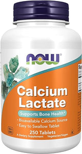 NOW Supplements, Calcium Lactate, Supports Bone Health, Easy to Swallow Tablet, 250 Tablets in Pakistan