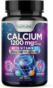 Calcium 1200mg with Vitamin D3 for Best Absorption - Advanced Bone Support Supplement, 1200 mg Calcium Carbonate & 1600 IU Vitamin D3, Slow Release for Immune Support, Easy to Swallow, 120 Tablets in Pakistan
