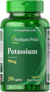 Puritans Pride Potassium 99 Mg Caplets, 250 Count in Pakistan