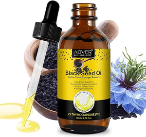 Black Seed Oil, 100% Pure Organic Black Seed Oil Cold Pressed Unrefined, Rich in Vitamin D3, K2 & E, Black Seed Oil Supplement Drop for Immune Support, Non-GMO (2.02 Fl.oz) in Pakistan