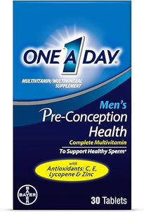 One A Day Men's Pre-Conception Health Multivitamin to Support Healthy Sperm, Supplement for Men with Vitamin C, Vitamin E, Selenium, Zinc, and Lycopene, 30 Count in Pakistan