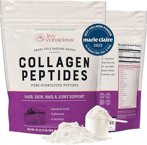 Collagen Peptides Powder - Naturally-Sourced Hydrolyzed Collagen Powder - Hair, Skin, Nail, and Joint Support - Type I & III Grass-Fed Collagen Supplements for Women and Men - 41 Servings - 16oz in Pakistan