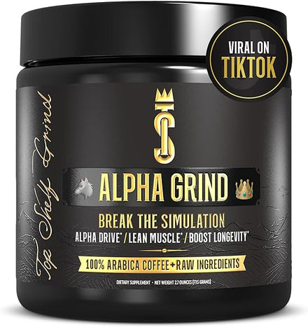 Alpha Grind – Instant Maca Coffee for Men + Natural Energy + Brain Nootropic for Ageless Clarity, Focus | Lean Muscle Building Growth & Size, 30SV in Pakistan