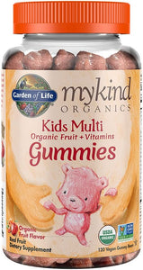 Garden of Life mykind Organics Kids Gummy Vitamins - Fruit - Certified Organic, Non-GMO & Vegan Complete Children's Multi - B12, C & D3 - Gluten, Soy & Dairy Free, 120 Real Fruit Chew Gummies