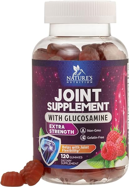 Nature's Nutrition Joint Support Gummies Glucosamine Plus Vitamin E - Joint Support Supplement for Occasional Discomfort for Back, Knees & Hands - Joint Health & Flexibility Supplement - 120 Gummies in Pakistan in Pakistan