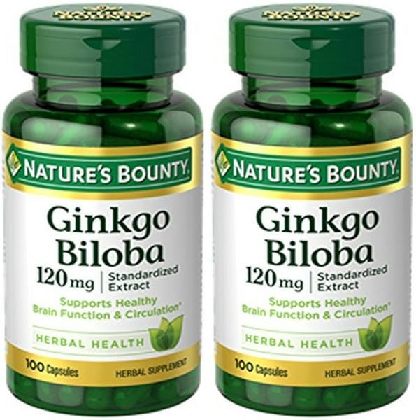 Nature's Bounty Ginkgo Biloba Standardized Extract 120 mg, Herbal Bottles, Capsule, 100 Count, Pack of 2 in Pakistan in Pakistan