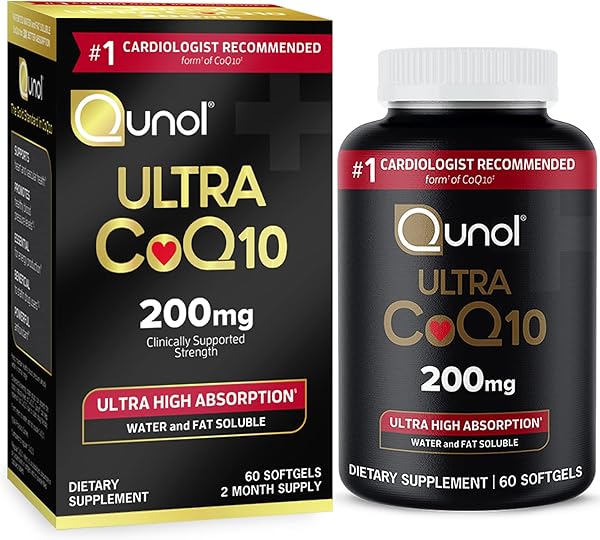 Qunol CoQ10 200mg Softgels, Ultra CoQ10 - Ultra High Absorption Coenzyme Q10 Supplements - Antioxidant Supplement for Vascular and Heart Health & Energy Production - 2 Month Supply - 60 Count in Pakistan in Pakistan