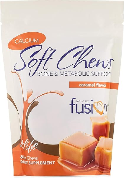 Bariatric Fusion Bariatric Calcium Chews | Caramel Calcium Citrate 500mg with Vitamin D3 & Energy Soft Chews | Sugar Free Bariatric Vitamin Chewable | Post Gastric Bypass and Sleeve | 60 Count in Pakistan
