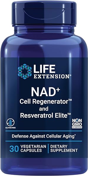 Life Extension NAD+ Cell Regenerator and Resveratrol Elite, NIAGEN nicotinamide riboside, Trans-resveratrol, quercetin, Fisetin, for Longevity, Energy, and oxidative Stress, 30 Vegetarian Capsule in Pakistan