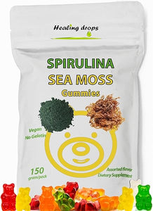 Spirulina Gummies Sea Moss Gummies - Superfood Supplement for Overall Wellness - Spirulina Sea Moss Gummy Bears Made with Blue-Green Spirulina Powder & Sea Moss Extract in Pakistan