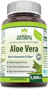 Herbal Secrets Aloe Vera Natural Dietary Supplements, 120 Softgels, 5000 Mg in Pakistan