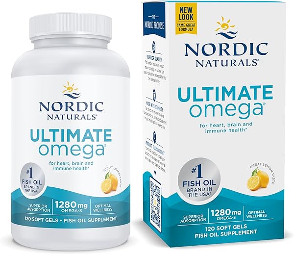 Nordic Naturals Ultimate Omega, Lemon Flavor - 120 Soft Gels - 1280 mg Omega-3 - High-Potency Omega-3 Fish Oil Supplement with EPA & DHA - Promotes Brain & Heart Health - Non-GMO - 60 Servings in Pakistan in Pakistan