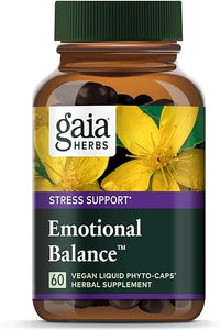 Gaia Herbs Emotional Balance - Stress Support Supplement to Help The Body Cope with Stress - with St. John’s Wort, Passionflower, Vervain, and Oats - 60 Vegan Liquid Phyto-Capsules (20-Day Supply) in Pakistan