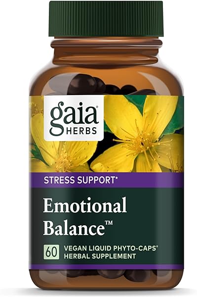 Gaia Herbs Emotional Balance - Stress Support Supplement to Help The Body Cope with Stress - with St. John’s Wort, Passionflower, Vervain, and Oats - 60 Vegan Liquid Phyto-Capsules (20-Day Supply) in Pakistan in Pakistan