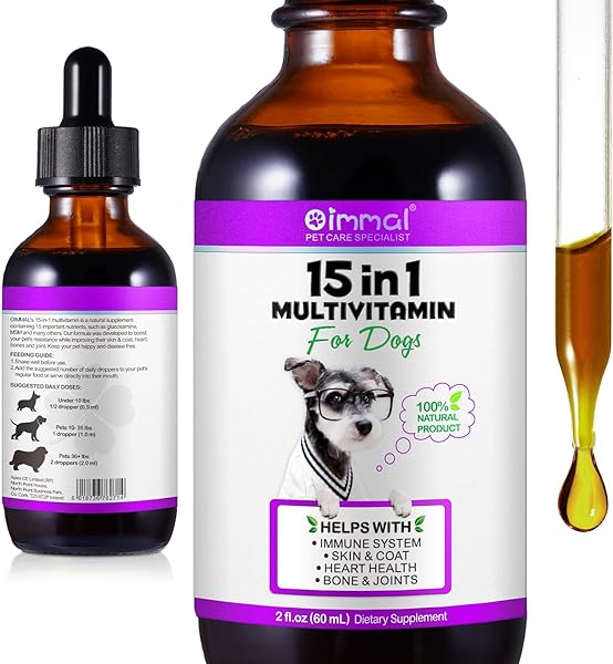 15-in-1 Multivitamin for Dogs,Dog Vitamins and Supplements,Dog Multivitamin Liquid with Glucosamine&Cranberry,Puppy Vitamins Multivitamin for Joint Support,Gut & Immune Health,Skin&Heart Health,2fl oz in Pakistan in Pakistan