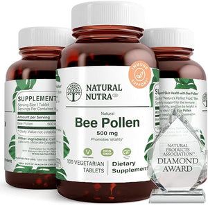 Nutra 100% Pure Bee Pollen Pills for Protein Energy, Skin Calmness, Immunity Support, Health and Nutritional Supplement, 100 Gluten Free Vegetarian Tablets in Pakistan