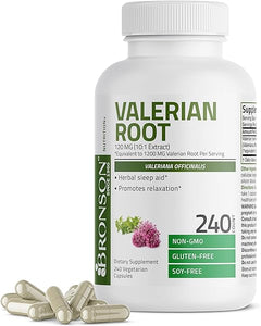 Bronson Valerian Root Capsules - Valerian Officinalis - Promotes Relaxation - Non-GMO, Soy-Free Gluten-Free, 240 Vegetarian Capsules in Pakistan