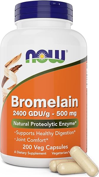 Now Bromelain 500 mg, 200 Veg Capsules - Natu in Pakistan