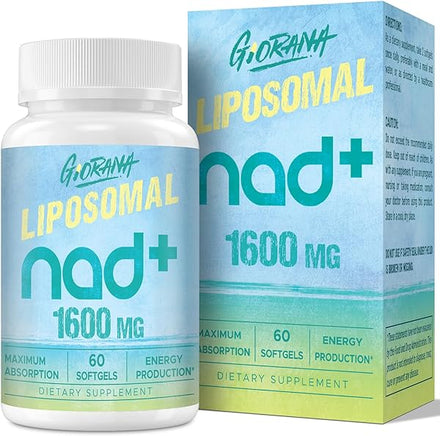 GIORANA 1600 MG Liposomal NAD+ Supplement, NAD+ Boosting Supplement,Similar to Nicotinamide Riboside,Superior Absorption,Vitamin B3 for Aging Defense,Longevity,Energy,Repair,Non-GMO, 60 Softgels in Pakistan