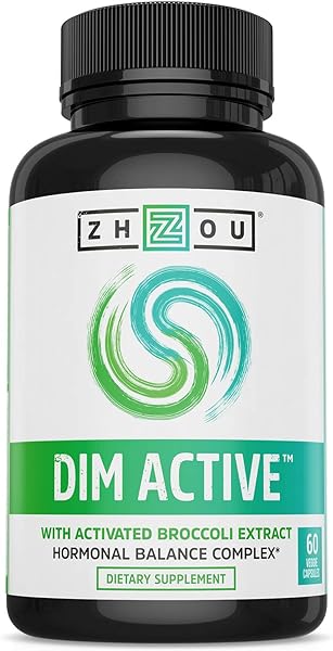 Zhou DIM Active | Menopause & Estrogen Metabolism Supplement with 250mg DIM Plus Broccoli Seed Extract & Bioperine | for Women & Men | 60 Capsules in Pakistan