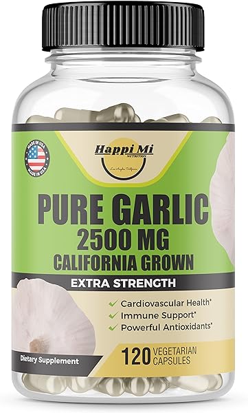 Organic Garlic Capsules 2500mg, California US Grown, Immune Support, Healthy Cholesterols and Heart, Cardiovascular, Extra Strength in Pakistan