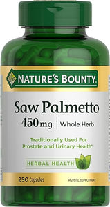 Nature's Bounty Saw Palmetto Support for Prostate and Urinary Health, Herbal Health Supplement, 450mg, 250 Capsules in Pakistan