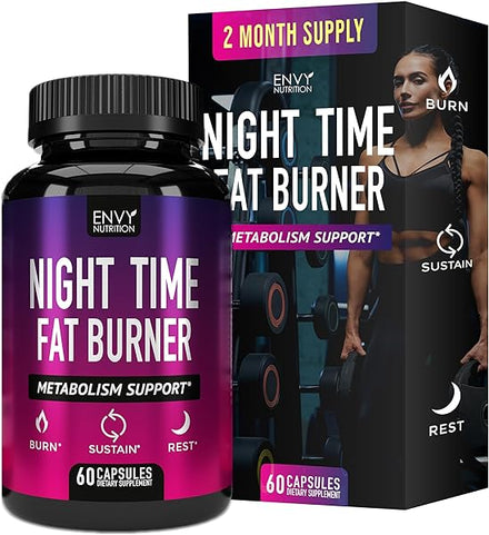 Night Time Fat Burner - Carb Blocker, Metabolism Booster, Appetite Suppressant and Weight Loss Diet Pills for Men and Women with Green Coffee Bean Extract and White Kidney Bean - 60 Capsules in Pakistan