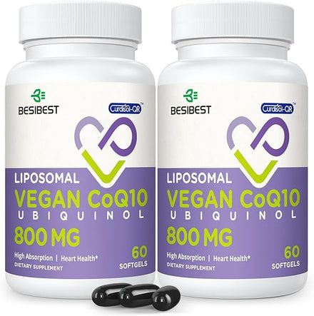 Liposomal Ubiquinol CoQ10 800 MG Softgel, High Absorption CoQ10 Ubiquinol Supplement, Active Coenzyme Q10 800mg, Powerful Antioxidant for Heart & Brain Function, Energy Production, 120 Vegan Softgels in Pakistan