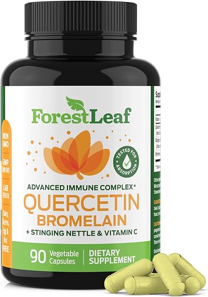 ForestLeaf - Quercetin 500mg - Quercetin with Bromelain, Vitamin C & Stinging Nettle 90 Veggie Capsules - Advanced Quercetin Supplement - Natural Immune & Normal Respiratory Function in Pakistan