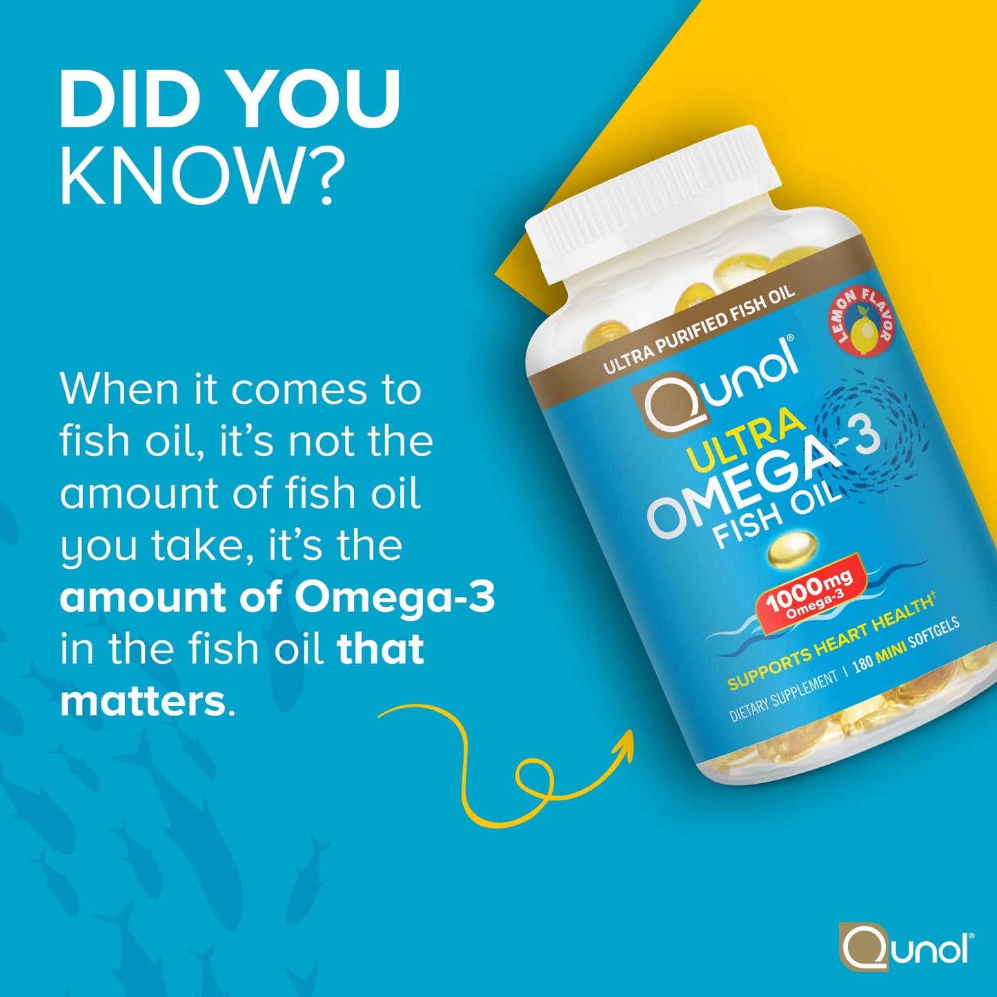 Qunol Fish Oil Omega 3 Mini Softgels, Heart Health Support, Supplement in Pakistan