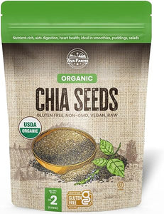 AVA FARMS Organic Chia Seeds – 2 LB – Gluten-Free, Non-GMO – Kosher, Keto Friendly, Vegan Seeds for Chia Pudding, Breakfast, Smoothies, Salads, Desserts in Pakistan