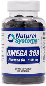 Omega 369 1000 mg 100 Softgels by Natural Systems - Triple Omega 3 6 9 Flax Seed Oil Supplements - Flax Seed Oil Omega 3 6 9 capsules with Essential Fatty Acids - Support Heart and Circulatory Health* in Pakistan