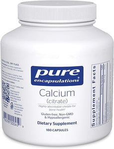 Pure Encapsulations Calcium (Citrate) - Highly Absorbable - for Bone & Cardiovascular Support* - 180 Capsules in Pakistan