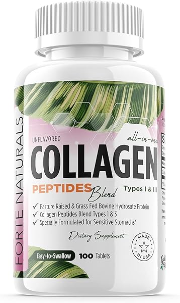 Collagen Peptide Pills - Keto-Friendly Organic Protein Supplements for Healthy Hair, Skin, and Nails - 100 Tablets for Enhanced Beauty and Vitality in Pakistan