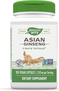 Nature's Way Premium Herbal Asian Ginseng, Fights Fatigue*, 1,120mg Per Serving, 100 Capsules in Pakistan