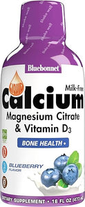 Bluebonnet Nutrition Liquid Calcium Citrate Magnesium Citrate, Vitamin D3, Bone Health, Gluten Free, Soy free, milk free, kosher,32 Servings, Blueberry Flavor, 16 Fl Oz (Pack of 1) in Pakistan
