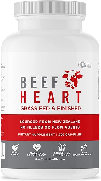 Grass Fed Beef Heart - New Zealand Sourced Heart. 3,000mg per Serving, 200 Count in Pakistan