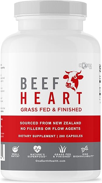 Grass Fed Beef Heart - New Zealand Sourced Heart. 3,000mg per Serving, 200 Count in Pakistan in Pakistan